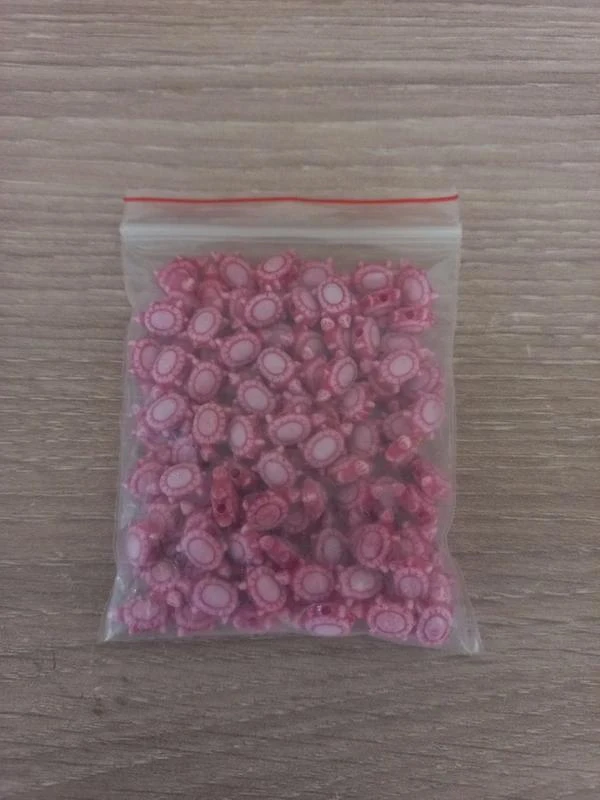 Lot De Perles Acrylique Rose Foncé "Tortue"